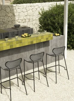 Tabouret Haut Empilable Apero Metal Jaune / H 75 Cm - Emu