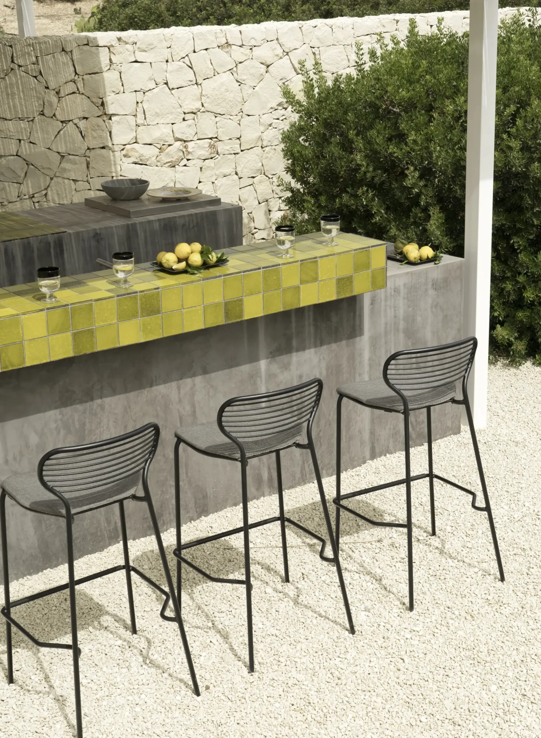 Tabouret Haut Empilable Apero Metal Jaune / H 75 Cm - Emu
