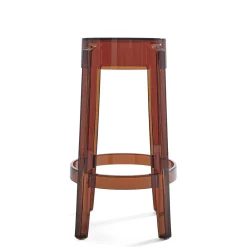 Tabouret Haut Empilable Charles Ghost Plastique Orange Marron / H 65 Cm - Kartell