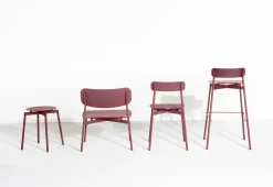 Tabouret Haut Empilable Fromme Metal Rouge / H 75 Cm - Aluminium - Petite Friture