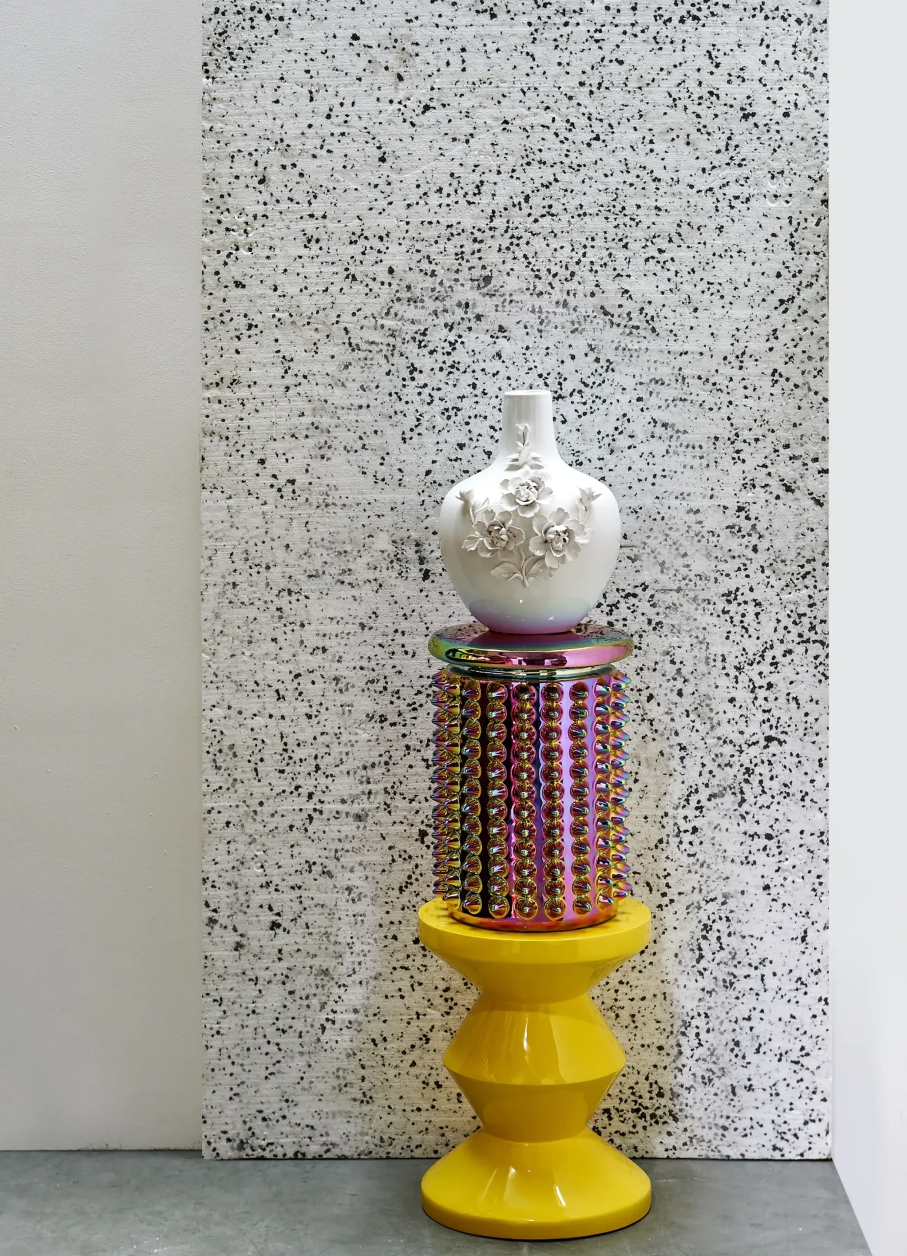 Tabouret Oily Spikes Ceramique Multicolore / Ceramique E - O32 X H45 Cm - Pols Potten