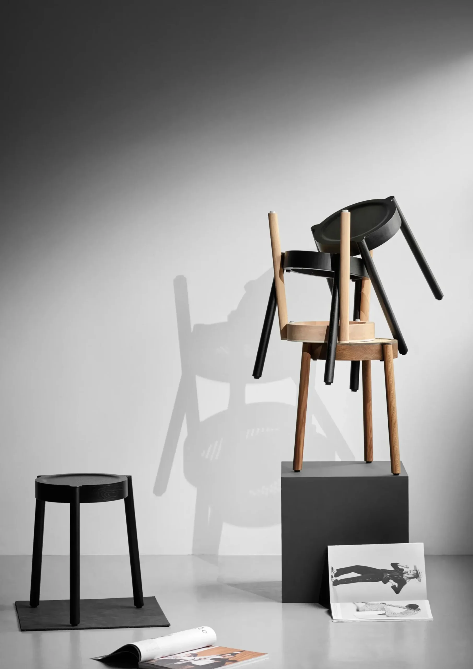 Tabouret Pal Bois Noir / Bois - Northern