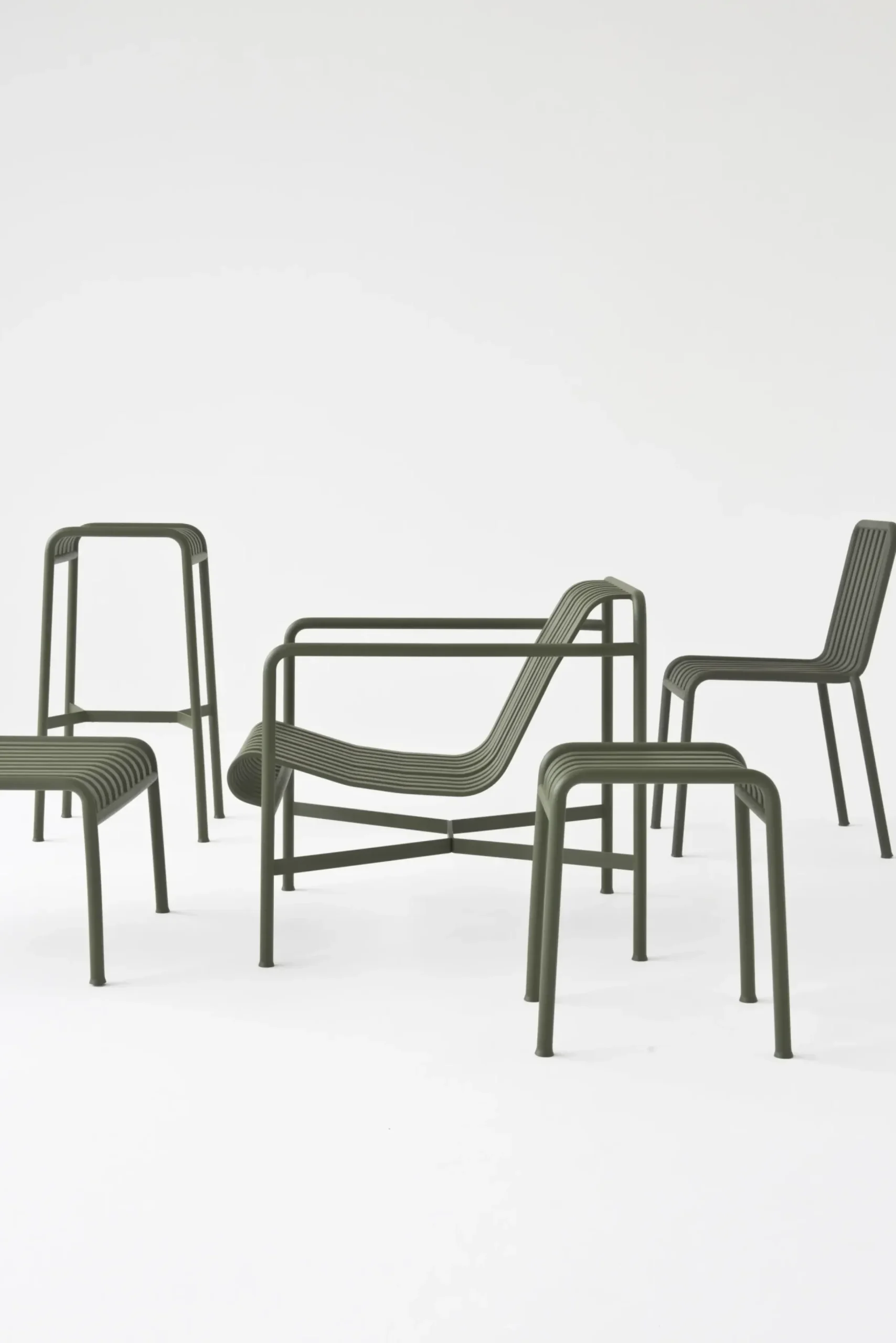Tabouret Palissade Metal Gris Noir / H 45 Cm - R & E Bouroullec - Hay