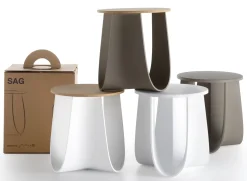 Tabouret Sag Plastique/ Table H 44 Cm - Assise Polyurethane - Mdf Italia