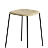 Tabouret Soft Edge 70 Metal Noir Bois Naturel / H 47 Cm - Bois - Hay