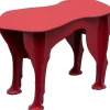 Tabouret Sultan Plastique Rouge / Table D'Appoint - L 52 X H 34 Cm - Ibride