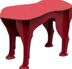 Tabouret Sultan Plastique Rouge / Table D'Appoint - L 52 X H 34 Cm - Ibride