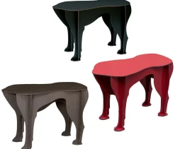 Tabouret Sultan Plastique Rouge / Table D'Appoint - L 52 X H 34 Cm - Ibride