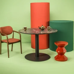 Tabouret Zig Zag Plastique Rouge Orange / Plastique Laque - Pols Potten
