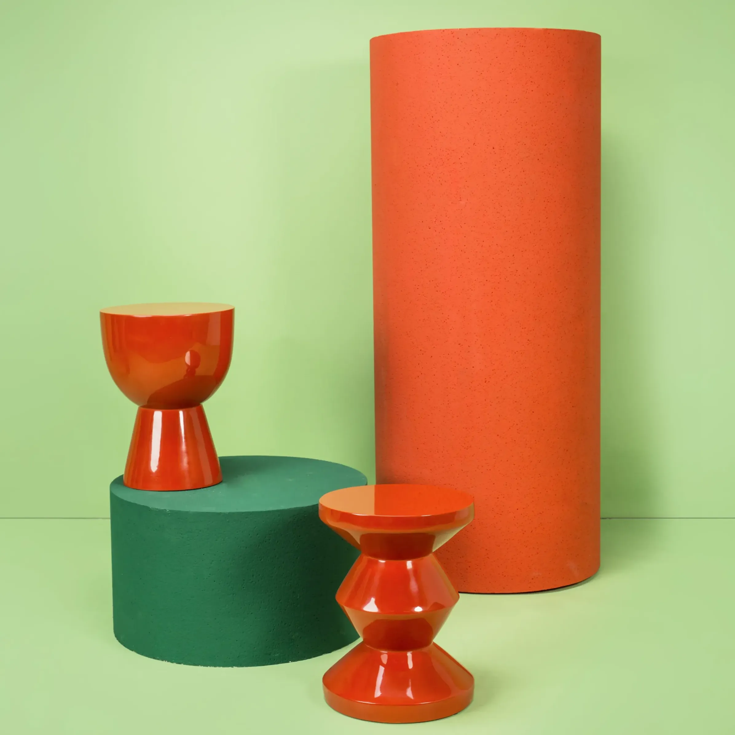 Tabouret Zig Zag Plastique Rouge Orange / Plastique Laque - Pols Potten
