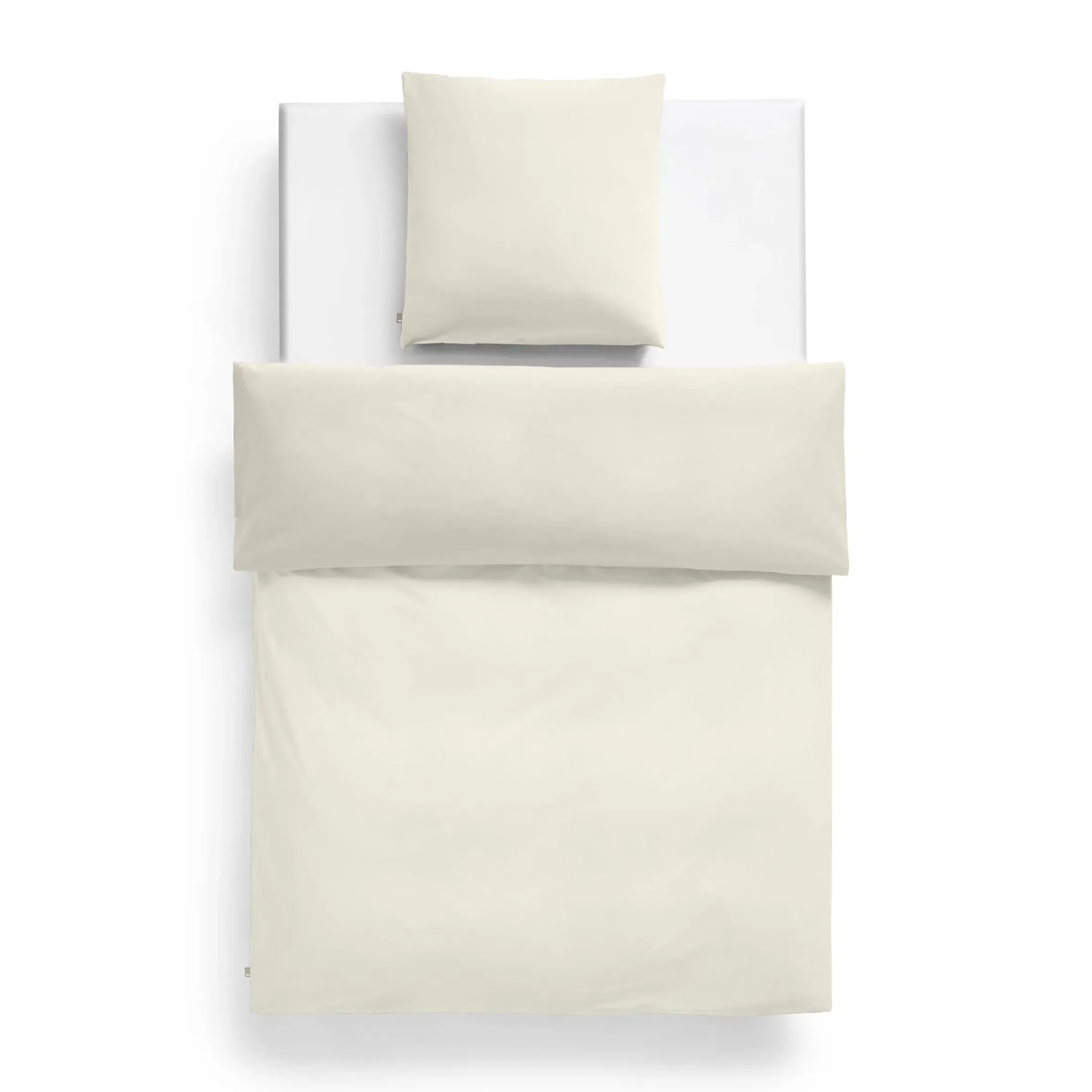 Taie D'Oreiller 65 X 65 Cm Duo Tissu Blanc Beige / Coton Oeko-Tex - Hay