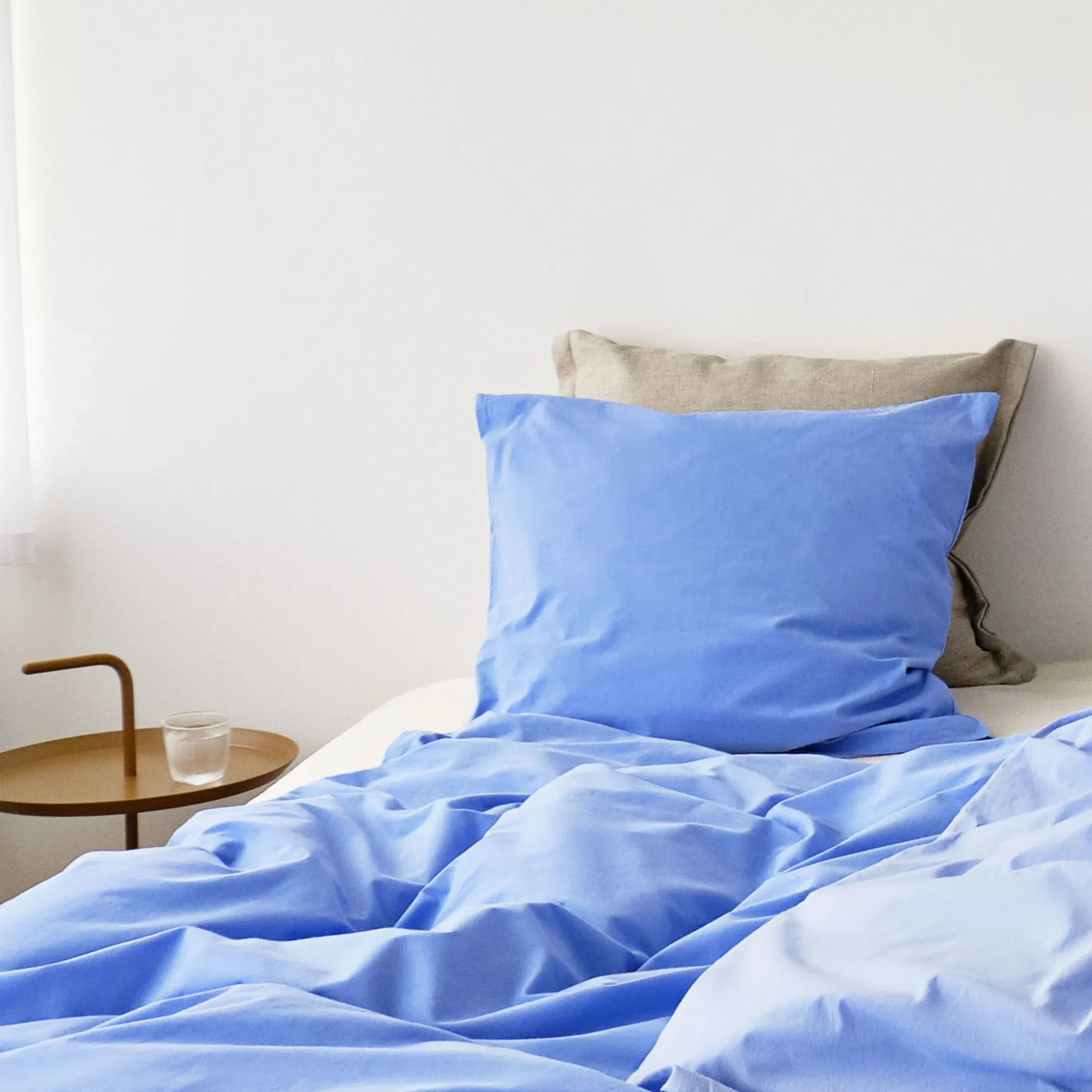 Taie D'Oreiller 65 X 65 Cm Duo Tissu Bleu / Coton Oeko-Tex - Hay
