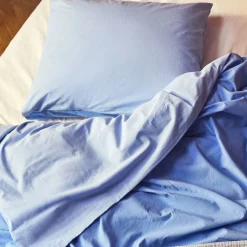 Taie D'Oreiller 65 X 65 Cm Duo Tissu Bleu / Coton Oeko-Tex - Hay