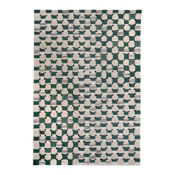 Tapis Damier Vert / 200 X 300 Cm - Tufte Main - Maison Sarah Lavoine