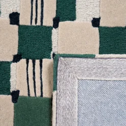 Tapis Damier  Vert / 200 X 300 Cm - Tufte Main - Maison Sarah Lavoine