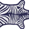 Tapis De Bain Zebra  Blanc Bleu / Reversible - 112 X 79 Cm - Jonathan Adler