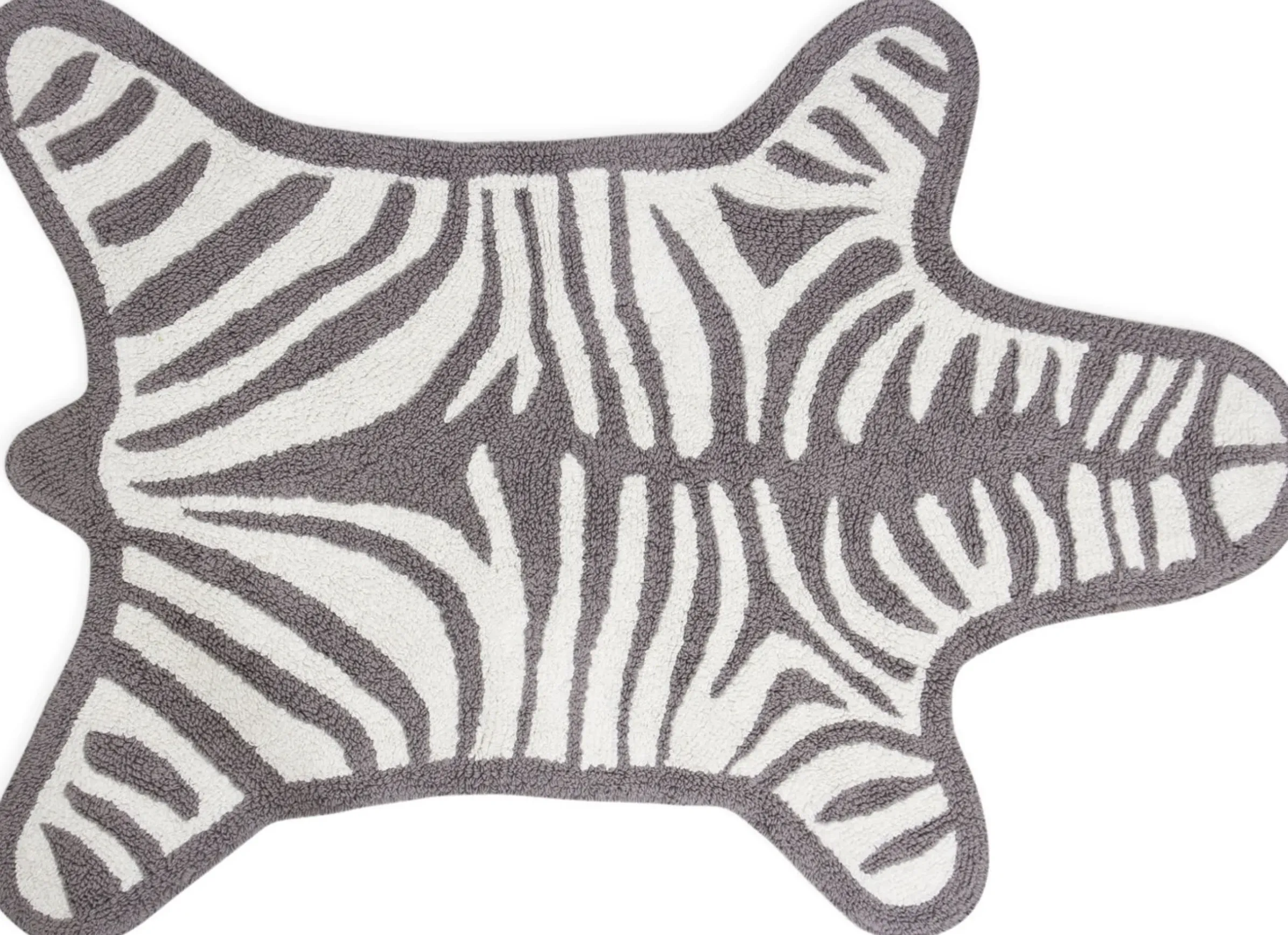 Tapis De Bain Zebra Blanc Gris / Reversible - 112 X 79 Cm - Jonathan Adler