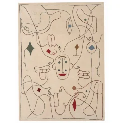 Tapis D'extérieur Silhouette Outdoor Plastique Multicolore Beige / By Jaime Hayon - 200 X 300 Cm / Fibre Pet Recyclee - Nanimarquina