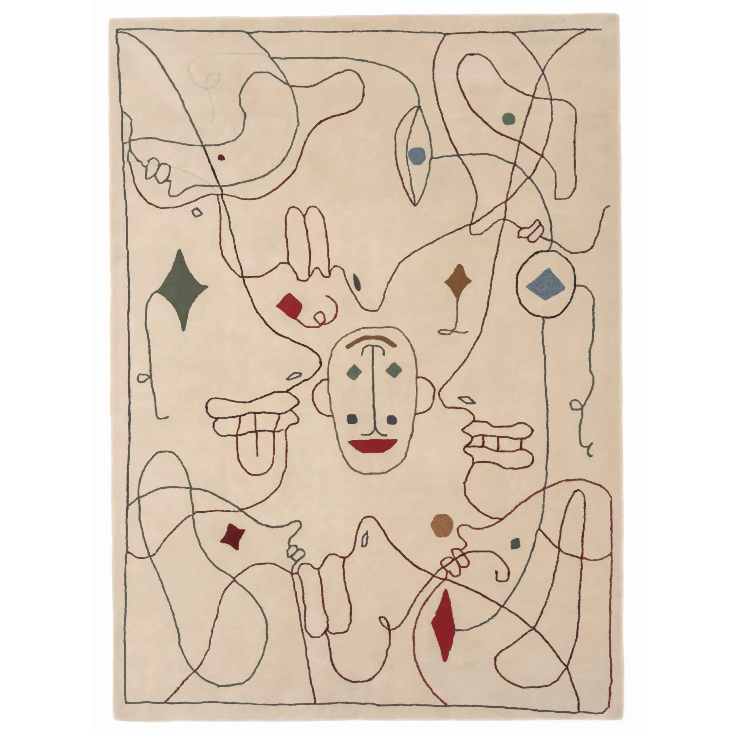 Tapis D'extérieur Silhouette Outdoor Plastique Multicolore Beige / By Jaime Hayon - 200 X 300 Cm / Fibre Pet Recyclee - Nanimarquina