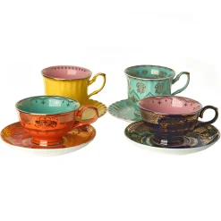 Tasse A The Grandpa Ceramique/ Set De 4 - Avec Soucoupes - Pols Potten