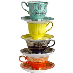 Tasse A The Grandpa Ceramique/ Set De 4 - Avec Soucoupes - Pols Potten