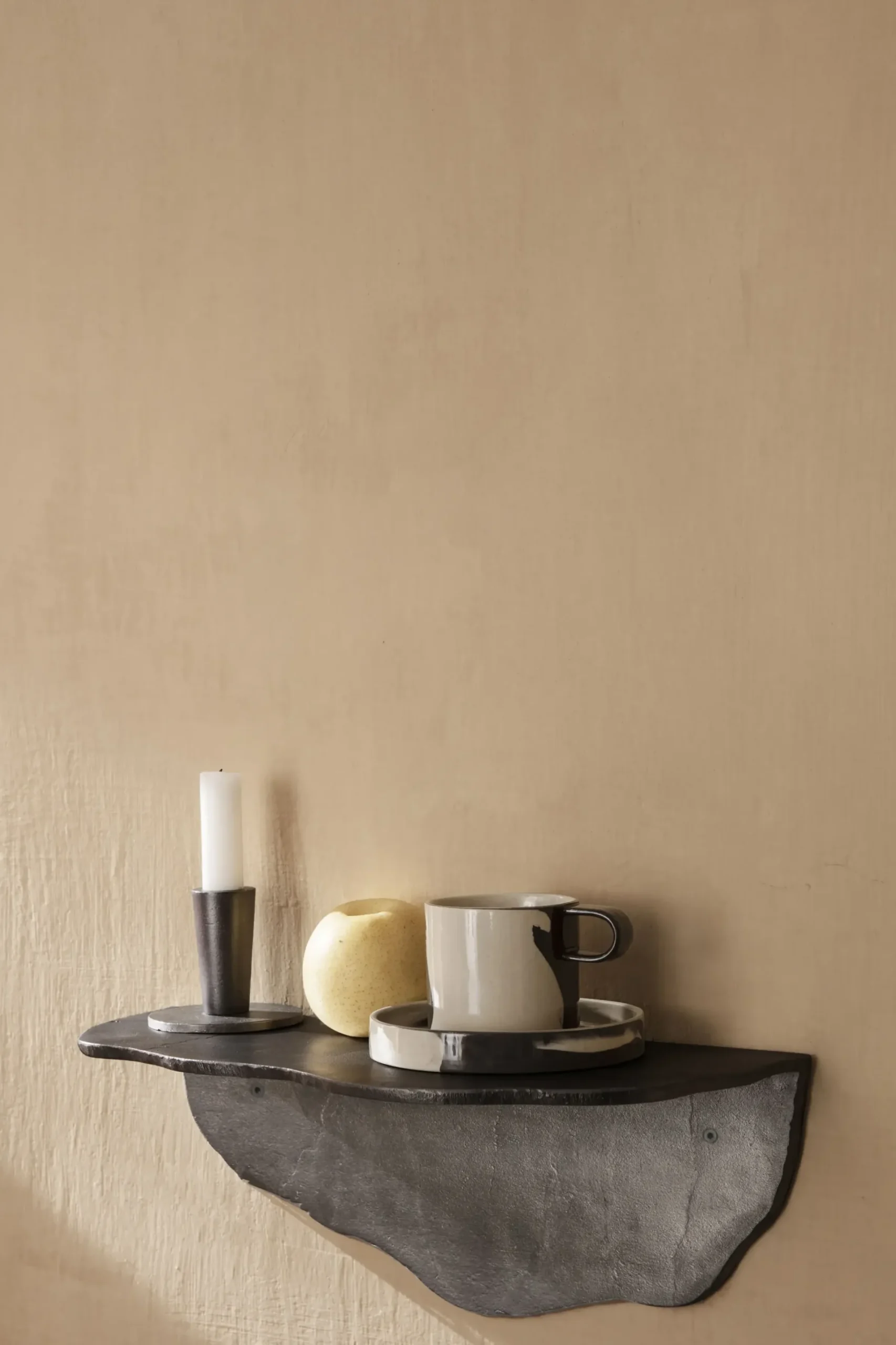 Tasse Inlay Ceramique Marron Beige / Avec Soucoupe - Ferm Living