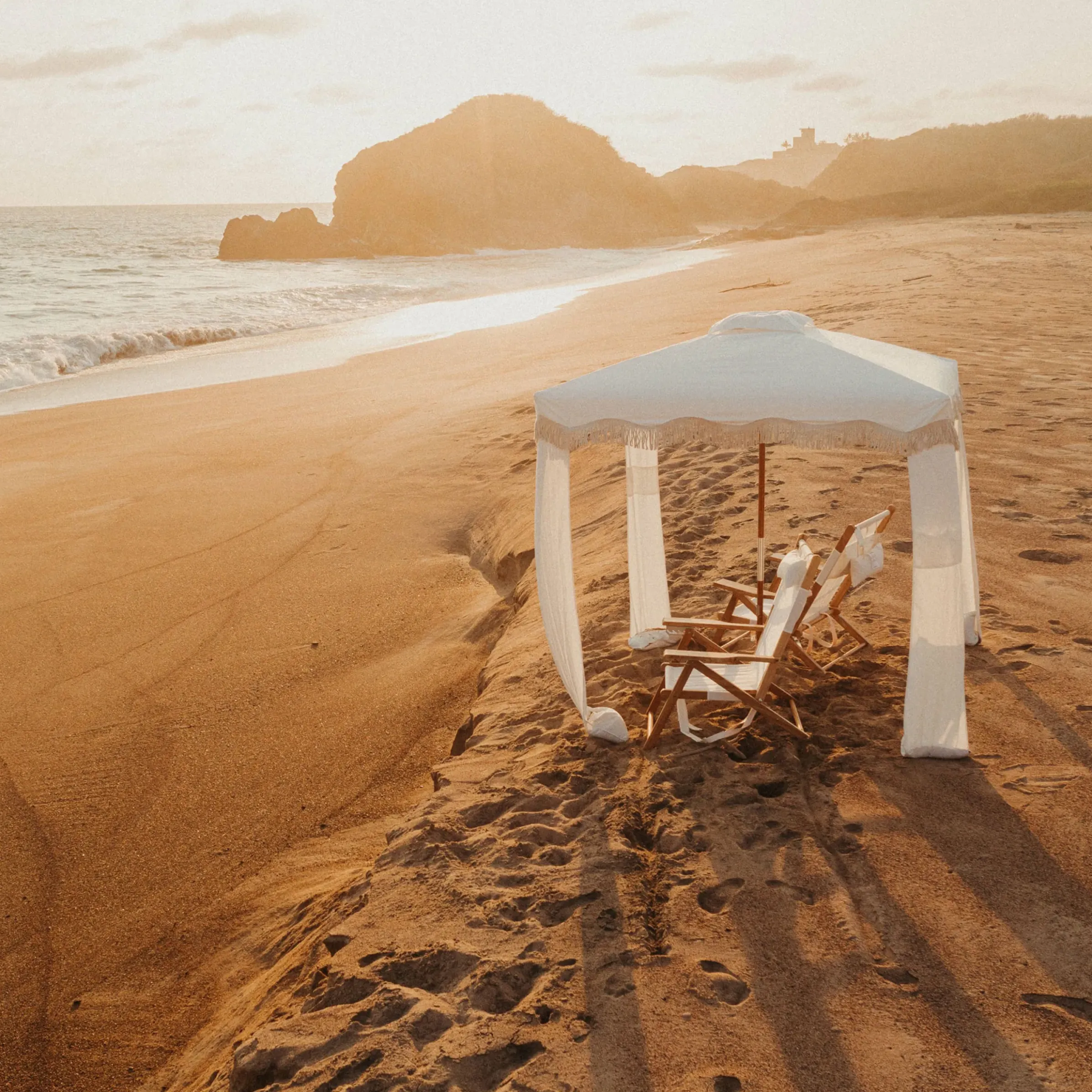 Tente De Plage The Premium Cabana Tissu Bois Blanc / 200 X 200 X H 240 Cm - Business & Pleasure
