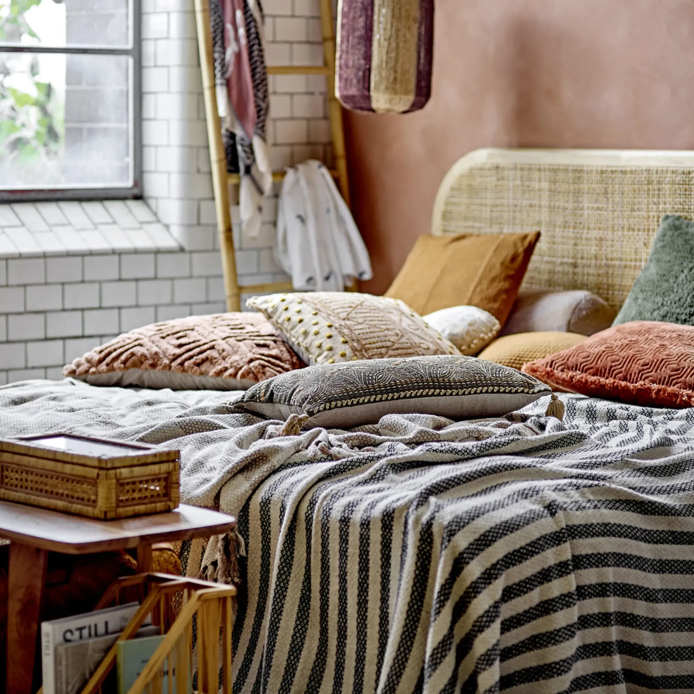 Tete De Lit Raley Bois/ Cannage Rotin - L 180 X H 70 Cm - Bloomingville