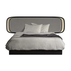 Tete De Lit Rue Fibre Vegetale Bois Gris Noir Beige / L 250 X H 73 Cm - Rembourree - Wiener Gtv Design