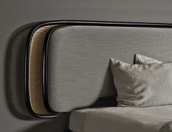 Tete De Lit Rue Fibre Vegetale Bois Gris Noir Beige / L 250 X H 73 Cm - Rembourree - Wiener Gtv Design