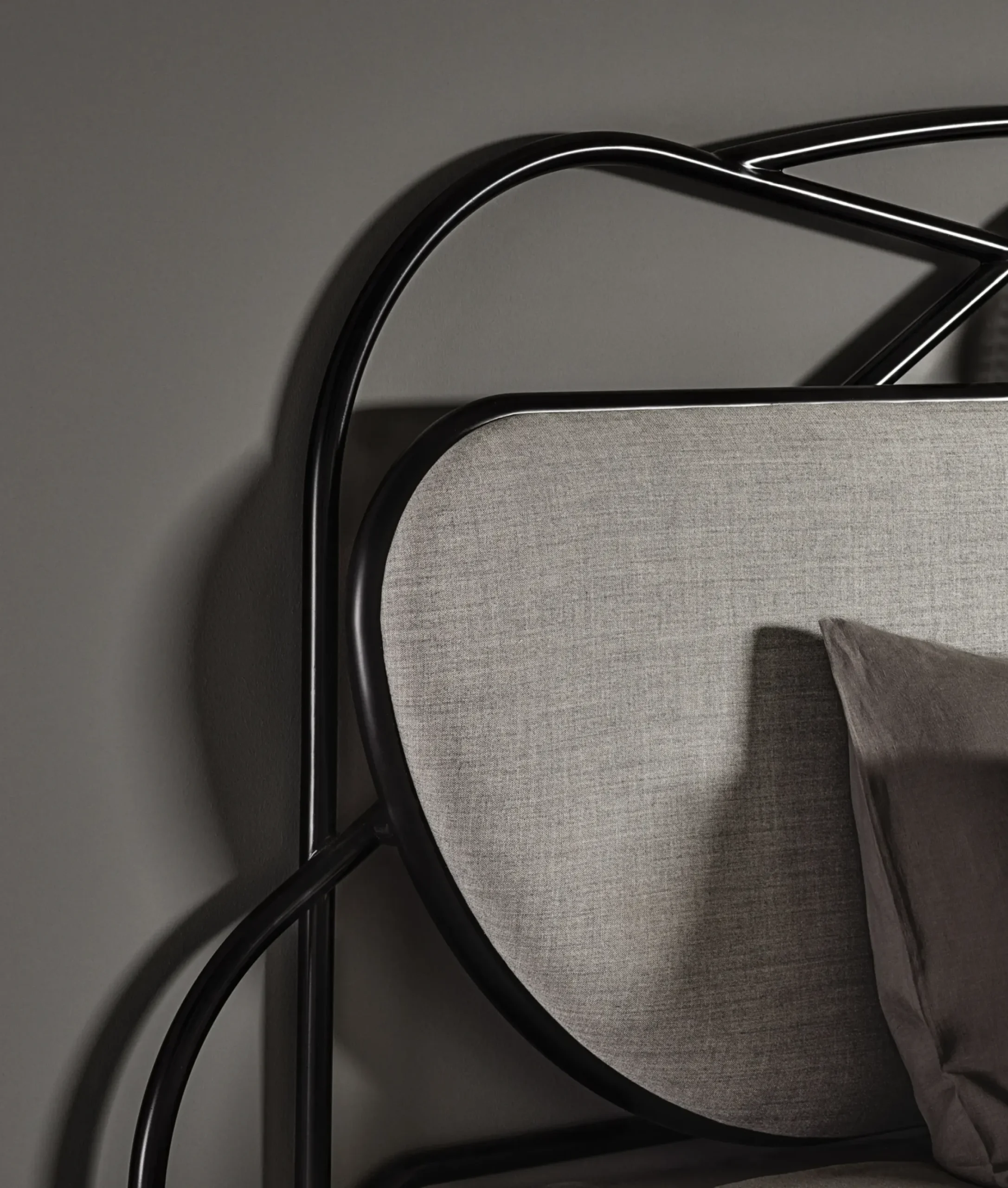 Tete De Lit Yvette Fibre Vegetale Bois Gris Noir Beige / L 200 X H 121 Cm - Rembourree - Wiener Gtv Design