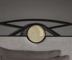 Tete De Lit Yvette Fibre Vegetale Bois Gris Noir Beige / L 200 X H 121 Cm - Rembourree - Wiener Gtv Design