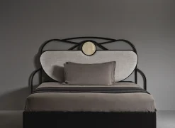 Tete De Lit Yvette Fibre Vegetale Bois Gris Noir Beige / L 200 X H 121 Cm - Rembourree - Wiener Gtv Design