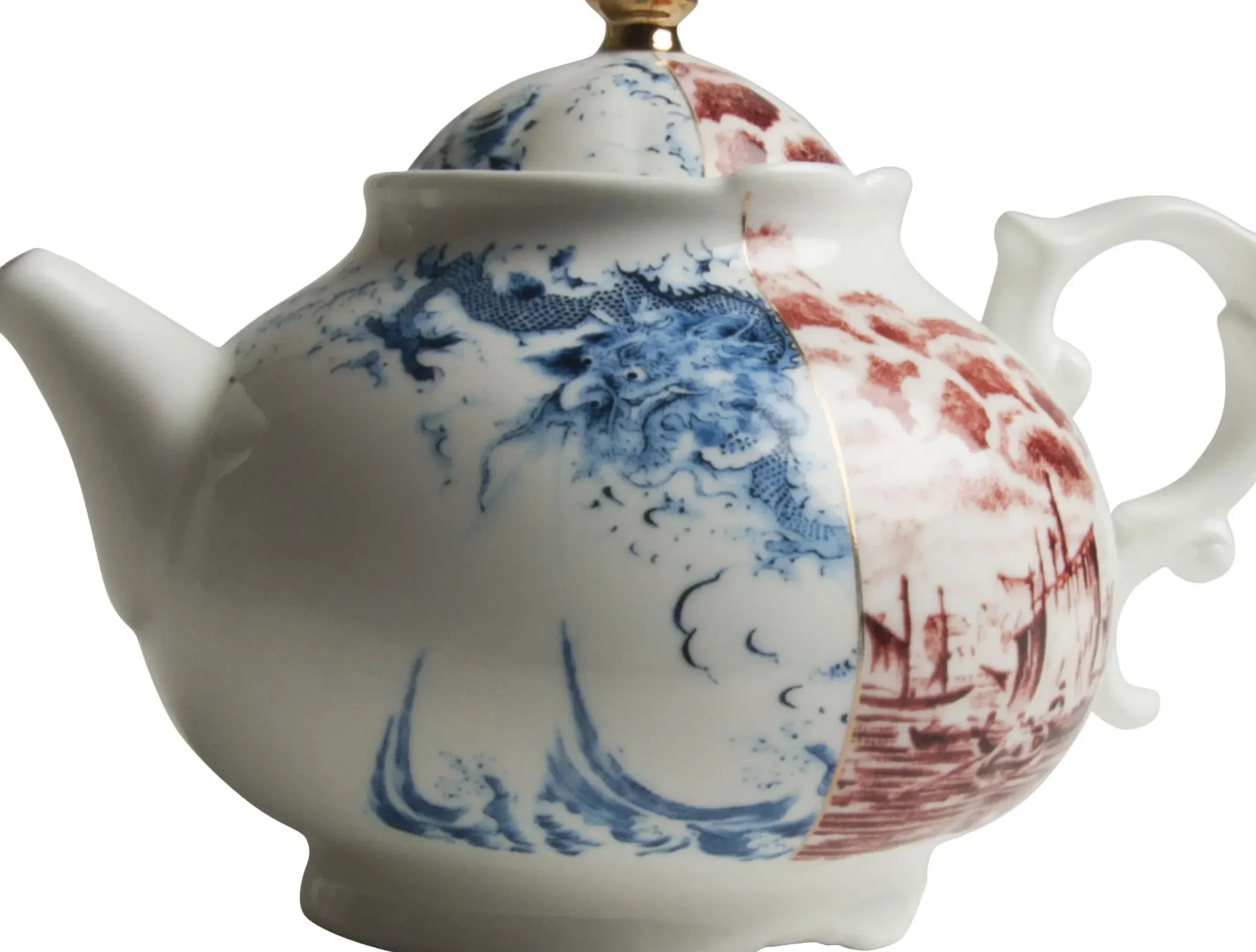 Theiere Hybrid Smeraldina Ceramique Bleu Rouge - Seletti