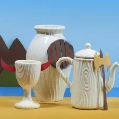 Theiere Wood Ware Ceramique/ H 25 Cm - Porcelaine Striee Effet Bois - Seletti