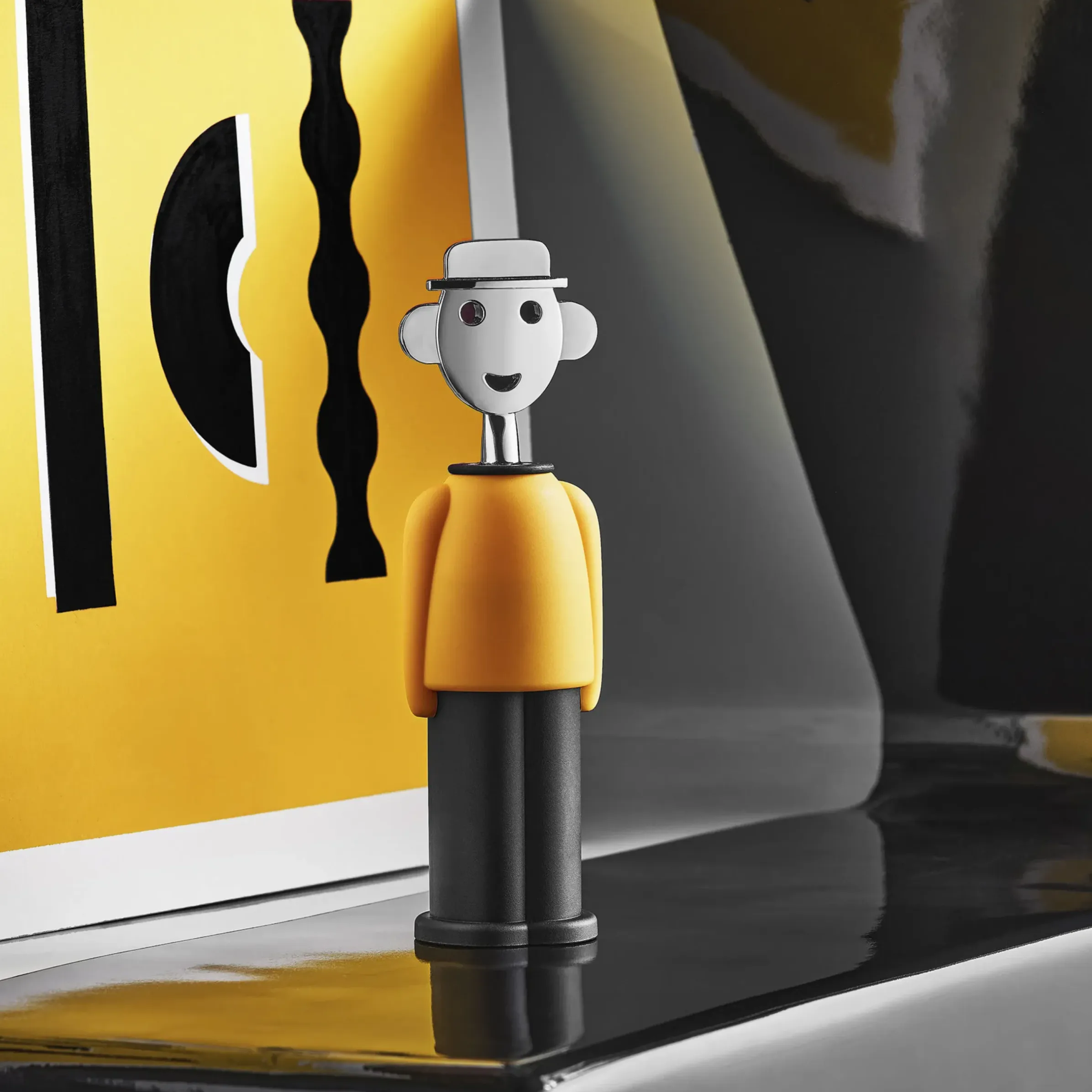 Tire-Bouchon Alessandro M. Plastique Jaune Noir / Colour Tales - Alessi