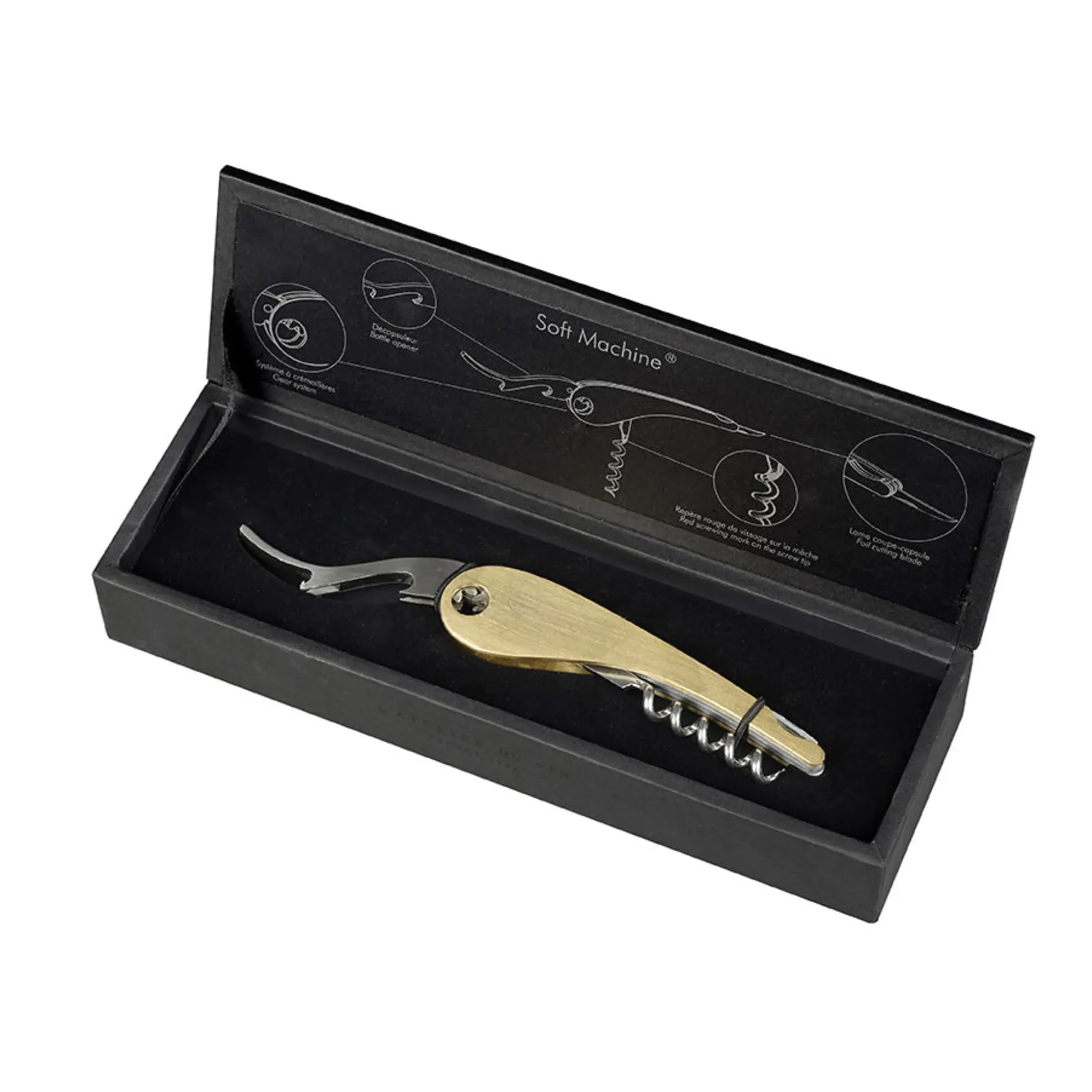 Tire-Bouchon Soft Machine Brass Metal Or - L'Atelier Du Vin