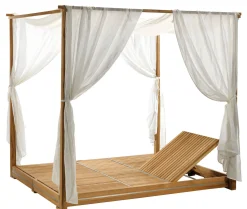 Transat Double Essenza Bois Naturel Bois / A Baldaquin - Inclinable / 170 X 215 Cm - Ethimo