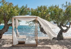 Transat Double Essenza Bois Naturel Bois / A Baldaquin - Inclinable / 170 X 215 Cm - Ethimo