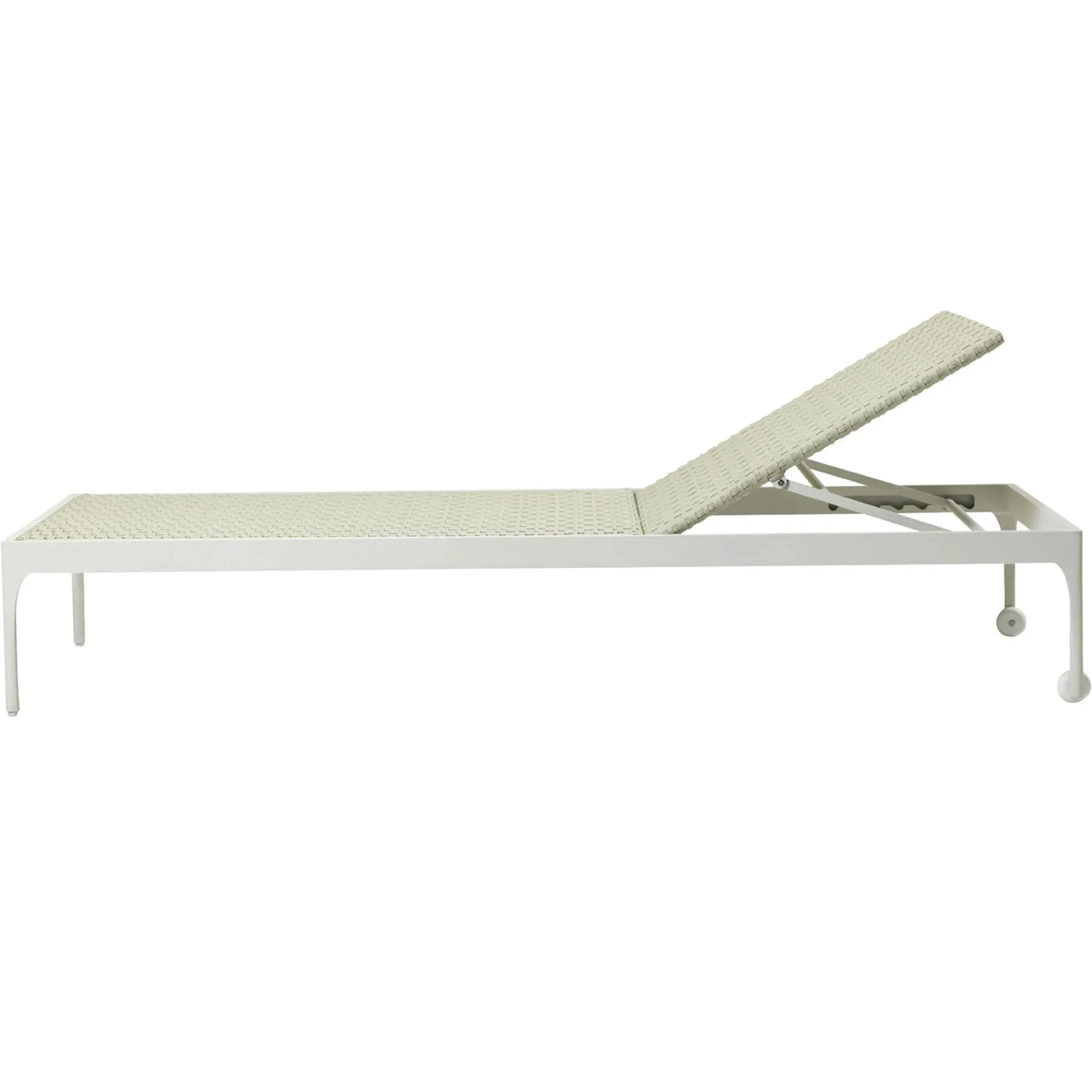 Transat Inclinable A Roulettes Infinity Resine Tressee Blanc / Sans Matelas - Ethimo