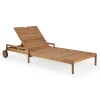 Transat Inclinable A Roulettes Jack Bois Naturel Bois - Ethnicraft