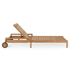 Transat Inclinable A Roulettes Jack Bois Naturel Bois - Ethnicraft