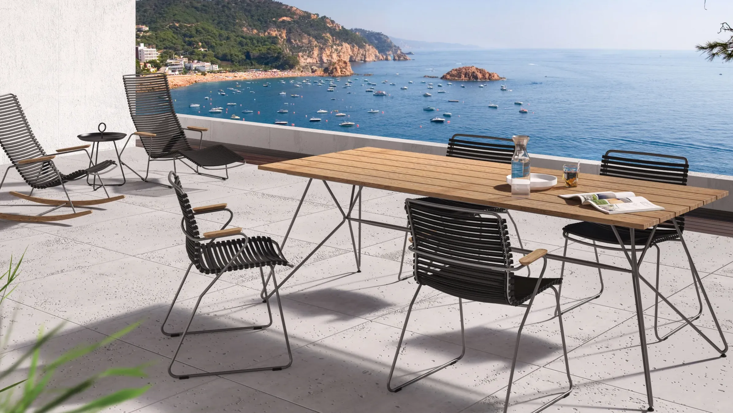 Transat Inclinable Click Plastiqueplastique/ 2 Positions - Accoudoirs - Houe
