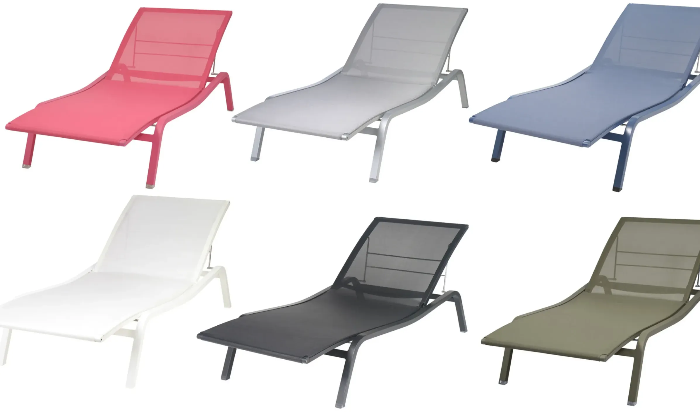 Transat Inclinable Empilable Alize Metalmetal & Tissu/ Larg. 80 Cm - 5 Positions - Fermob