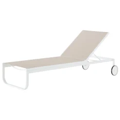 Transat Inclinable Empilable Lettino Metal Tissu Beige / Empilable - Cinna