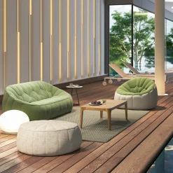 Transat Inclinable Empilable Lettino Metal Tissu Beige / Empilable - Cinna