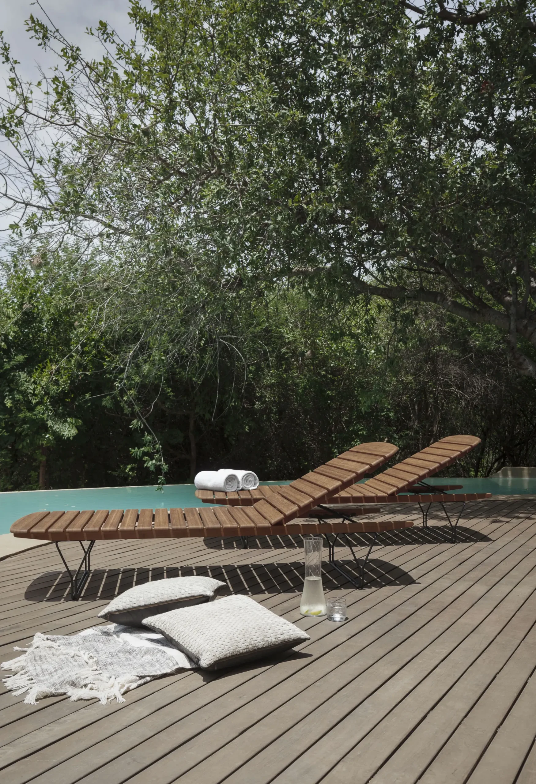 Transat Inclinable Molo Bois Naturel Bois - Houe