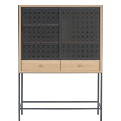 Vaisselier Gabin Metal Bois Gris / L 100 X H 140 Cm - Harto